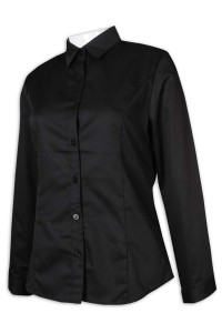 R305制訂恤衫 黑色恤衫 修身 修腰 翻領恤衫 79.7%聚酯纖維 20.3%粘纖 恤衫供應商